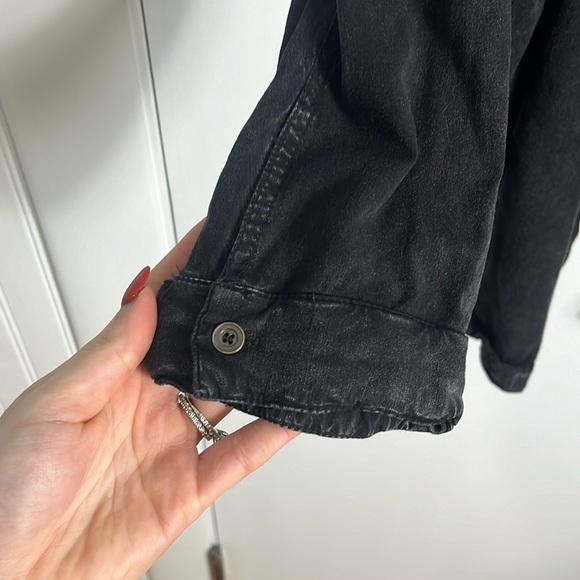 Umgee Drapey Lagenlook Black Open Front Long-Sleeve Cardigan Jacket Size Small - Picture 5 of 10